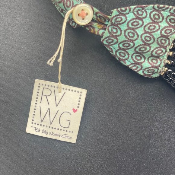 Rose Augustino Multi-Strand Beaded Layered Necklace Black and Silver Tone - Picture 6 of 6